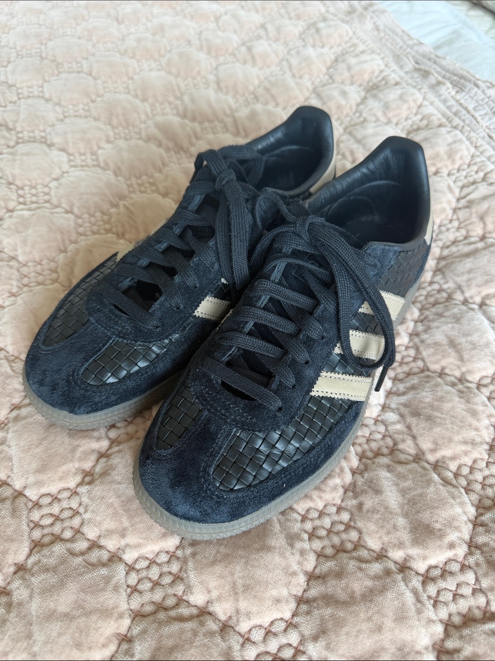 Adidas Handball Spezial Black Sneakers with Cream Stripes